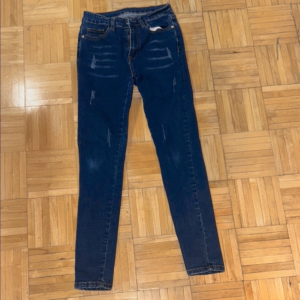 SHEIN Dark Blue Skinny Jeans